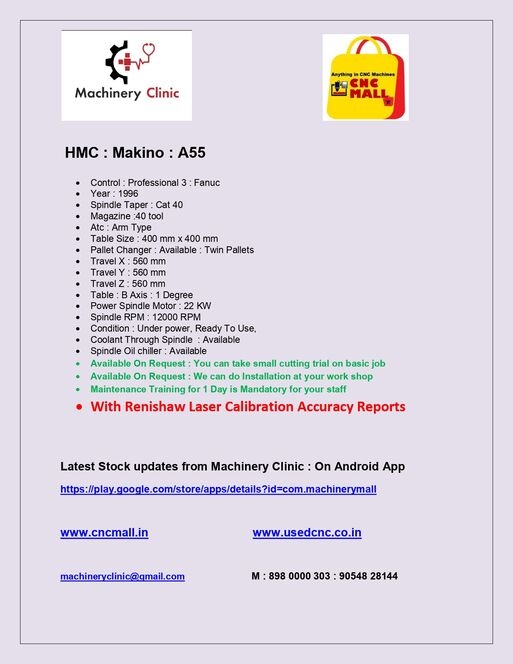 hmc  makino a 55 Manufacturers, Suppliers in Uttarakhand